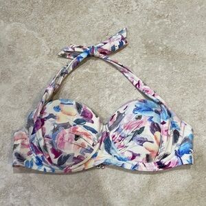 Billabong Floral Bustier Swim Bikini Top 8 Underwire